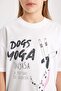 Girls Oversize Wide Fit Crew Neck Printed Short Sleeve T-Shirt B5098A824Sm - 4