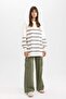 Regular Fit Crew Neck Printed Soft Furry Inside Thick Sweatshirt Tunic C5417Ax24Sp - 6