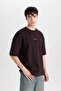Loose Fit Crew Neck Printed Short Sleeve Heavy Fabric T-Shirt C0896Ax24Sp - 4