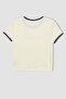 Girls' Crew Neck Crop Printed Short Sleeve T-Shirt C1204A824Sm - 8