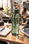 1 Liter - Leak-Proof Sippy Water Bottle Khaki for School, Workplace, Gym - 2