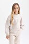 Relax Fit Crew Neck Printed Sweatshirt for Girls B4675A823Wn