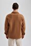 Relax Fit Polo Collar Woolen Look Long Sleeve Shirt Jacket A5111Ax23Au - 8