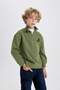 Boy's Oversize Wide Fit Stand Collar Printed Thick Sweatshirt B1735A823Wn - 4