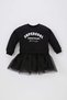 Baby Girl Printed Long Sleeve Tulle Dress B9531A523Wn