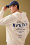 Oversize Wide Fit Hooded Zippered Back Printed Sweatshirt B4805Ax24Sp