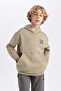 Boy's Oversized Fit Printed Hooded Thick Sweatshirt B3995A823Wn - 7