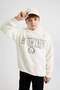 Boy's Oversized Wide Fit Hooded Welsoft Fleece Plush Sweatshirt B1734A823Wn - 8