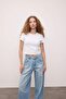 Fitted Rib Knit Basic Plain Short Sleeve T-Shirt T9631Az24Sm - 3
