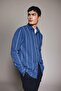 Regular Fit Pocket Detail Striped Crepe Long Sleeve Shirt B5277Ax23Wn - 3