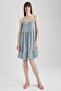 V-Neck Strappy Floral Print Mini Dress U3372Az23Hs - 5