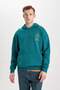 Keith Haring Oversized Fit Wide Fit Hooded Back Printed Kangaroo Pocket Sweatshirt B0370Ax23Wn - 4