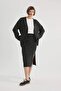 Elastic Waist Slit Midi Knitwear Skirt B3801Ax23Wn - 3