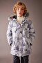 Boy's Water-Repellent Coat Jacket K Camouflage Print K Hooded Removable K Fur-Trimmed Plush Lining A2731A8
