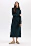Regular Fit Half Turtleneck Basic Slit Long Sleeve Maxi Knitwear Dress A9807Ax23Wn