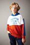 Boy's Oversized Wide Fit Hooded Printed Thick Sweatshirt B3991A823Wn