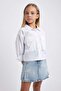 Cropped Pad Fit Poplin Long Sleeve Shirt Girls A8044A823Au