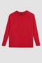 Regular Fit Crew Neck Basic Plain Knit Sweater I6913AZ23WN - 8