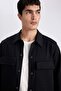 Polo Collar Snap Closure Pocketed Shirt Jacket Z5178Az23Au - 7