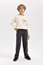 Boy's Crew Neck Pocket Printed Sweatshirt B5371A823Wn - 5