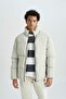Slim Fit Puffer Coat Slim Fit Stand Collar Lined Zipper Double Pockets U4213Az23Au - 3