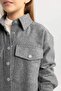 Girl's Oversize Fit Wide Fit Flannel Long Sleeve Shirt A9228A823Wn - 8