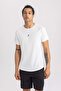 DeFactoFit Slim Fit Crew Neck Printed Athlete T-Shirt - 4