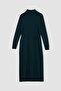 Regular Fit Half Turtleneck Basic Slit Long Sleeve Maxi Knitwear Dress A9807Ax23Wn - 7