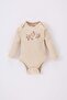 Baby Boy Newborn Corded Fabric Ribbed Knit Long Sleeve Snap Closure Bodysuit B0698A523Au - 3