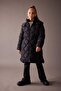 Girl's Waterproof Hooded Quilted Piece Long Coat A0890A823Au - 2