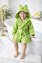 100% Cotton Hooded Children's Bathrobe with Ears, Animal Figure-Frog