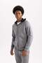 Slim Fit Slim Fit Hooded Skuba Scuba Fabric Zipper Athlete Sweatshirt A6956Ax23Au - 3