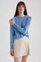 Regular Fit Crew Neck Basic Plain Knit Sweater I6913AZ23WN - 4