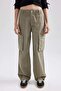 Gabardine Pants Straight Fit Standard Size High Waist Cargo Pocket B0625Ax23Au - 5