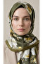 Mira Silk Patterned Cotton Soft Shawl Mena Series Green - 3