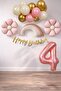 Retro 4 Year Old Daisy Themed Baby Girl Concept Birthday Set