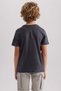 Tričko Crew Neck Basic Plain s krátkým rukávem pro chlapce B0667A8NS - 6