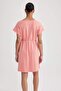 100% Cotton A-Line Crew Neck Combed Cotton Short Sleeve Dress B0655Axns - 8