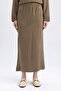 A-Line Basic Plain Knitwear Maxi Skirt A9808Ax23Wn - 5
