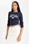 Fitted Crew Neck Printed Corded Fabric Ribbed Knit Long Sleeve T-Shirt B2590Ax23Au - 4