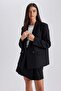 Oversized Wide Fit Double-Breasted Collar Buttoned Blazer Jacket B0357Ax23Au