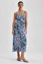 Heart Collar Ethnic Patterned Moroccan Midi Strap Dress A9178Ax23Hs - 5
