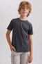 Tričko Crew Neck Basic Plain s krátkým rukávem pro chlapce B0667A8NS - 3