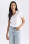 Slim Fit Rib Knit Short Sleeve T-Shirt B0647Axns
