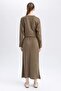 A-Line Basic Plain Knitwear Maxi Skirt A9808Ax23Wn - 6