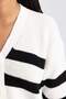 Regular Fit V-Neck Striped Buttoned Knitwear Cardigan Z8539Az23Wn - 5