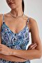Heart Collar Ethnic Patterned Moroccan Midi Strap Dress A9178Ax23Hs - 8