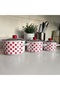 Red Polka Dot Piece Enamel Pot with Glass Lid 18 cm 2.5 Liter Retro Design - 5
