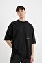 Loose Fit Crew Neck Back Printed Short Sleeve T-shirt C1868AX24SM - 5