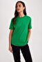 Regular Fit Crew Neck Short Sleeve 100% Cotton T-Shirt W9584Az23Sm - 3